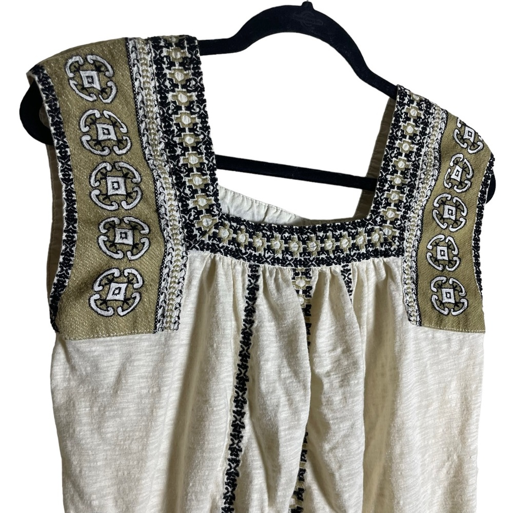 Lucky Brand Cream and Black Embroidered Top - Picture 2 of 5